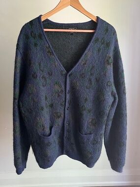 Beams Plus Floral Print Jacquard Cardigan
